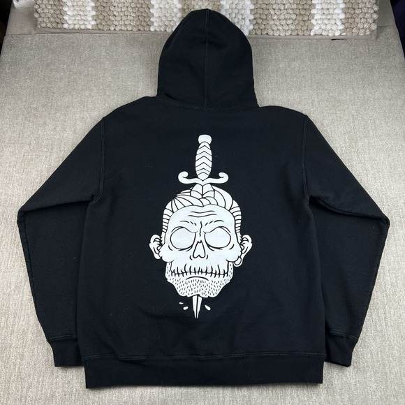 Zomboy DJ Band Hoodie Medium Concert Merch Zombie SKULL HEART Dubstep EDM Rave - Picture 9 of 9
